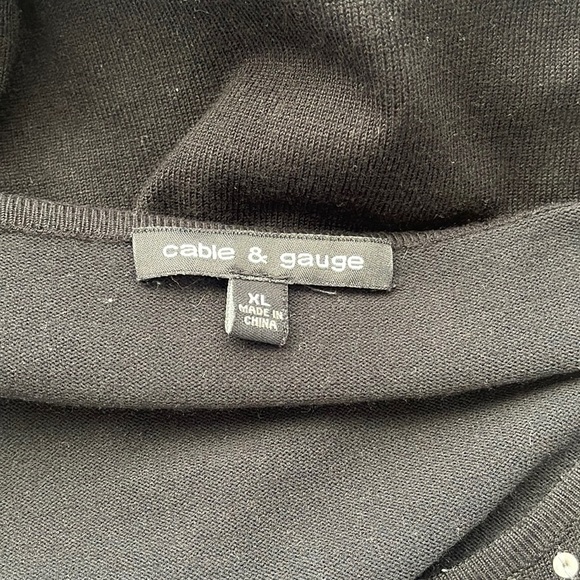 Cable & Gauge Beaded Neck Pull Over Sweater l SIZE XL - Picture 5 of 8